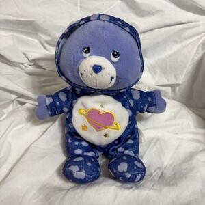 RARE 2004 Daydream Bear Care Bear Plush Play Along  10" Pajamas Planet Heart